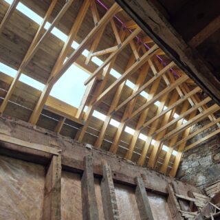 The first part of the new roof is on, though there is still some work to go!